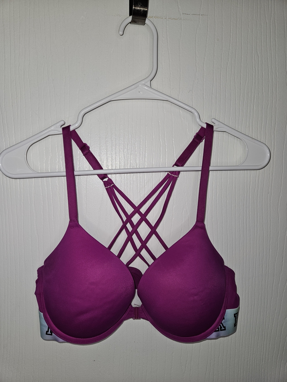 PINK Victoria's Secret Magenta Crisscross Back Push-Up Bra